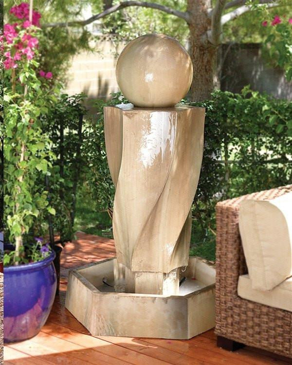 outdoor sphere water feature