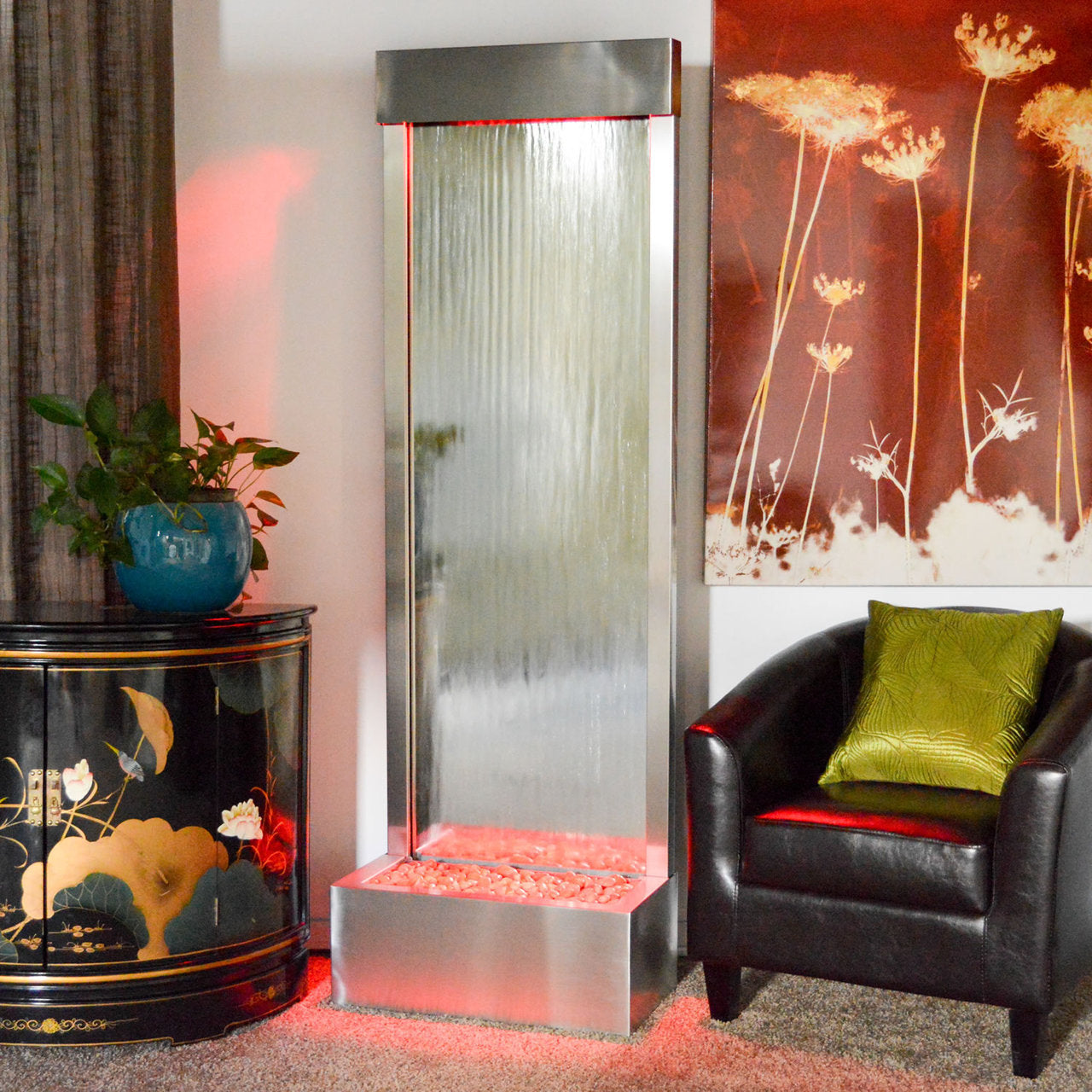 glass indoor fountain