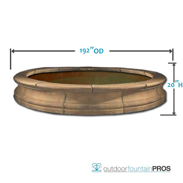 Bracci Stone Fountain Basin - 16 Feet