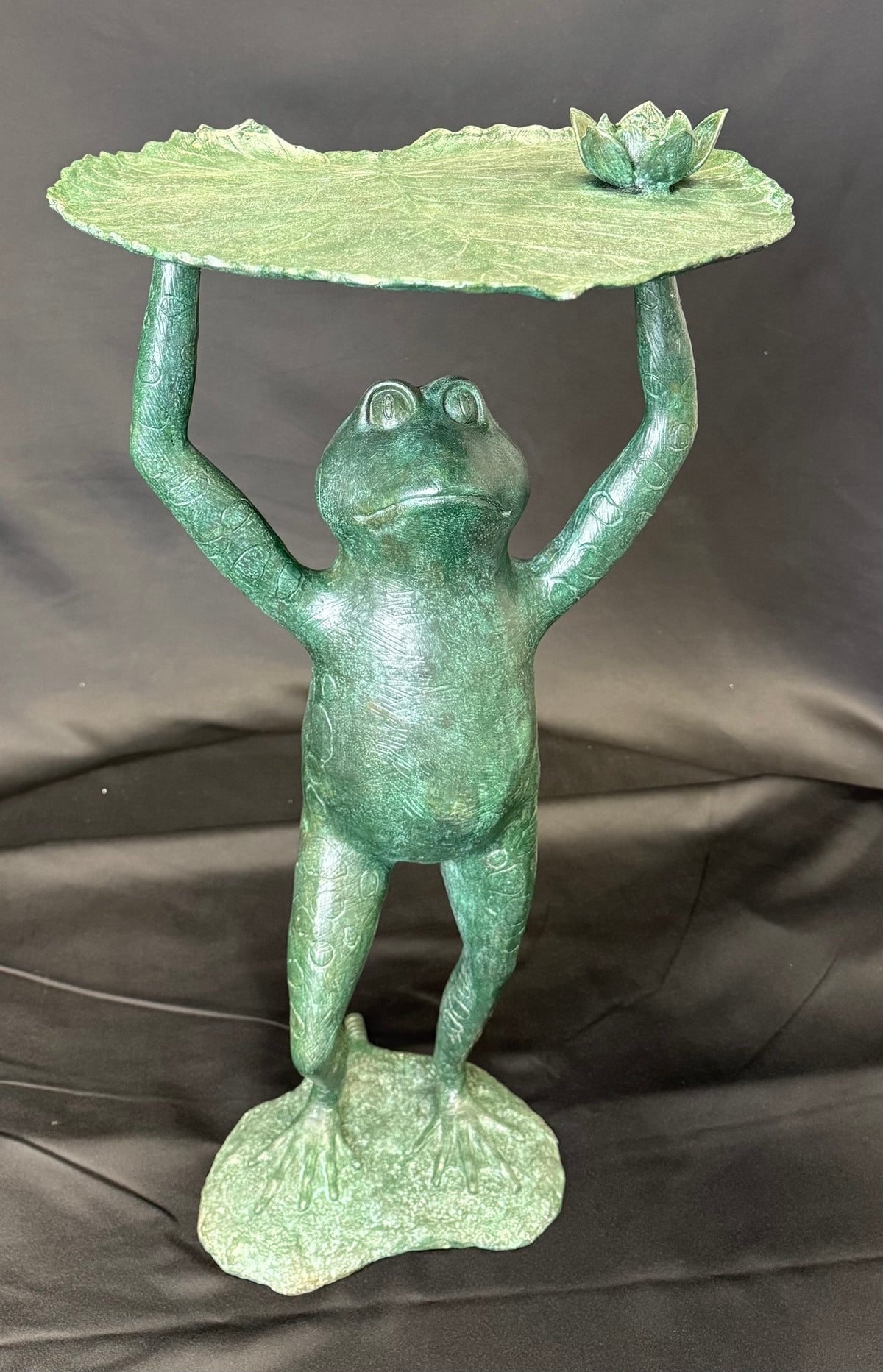 Brass Baron Lilypad Lifter Frog | Pool Accent