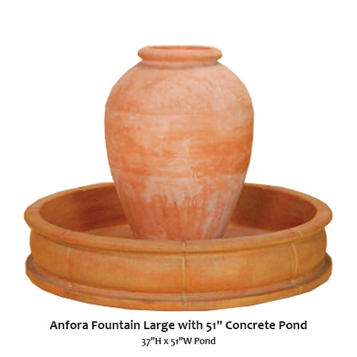 Anfora Fountain Large with 51" Concrete Pond