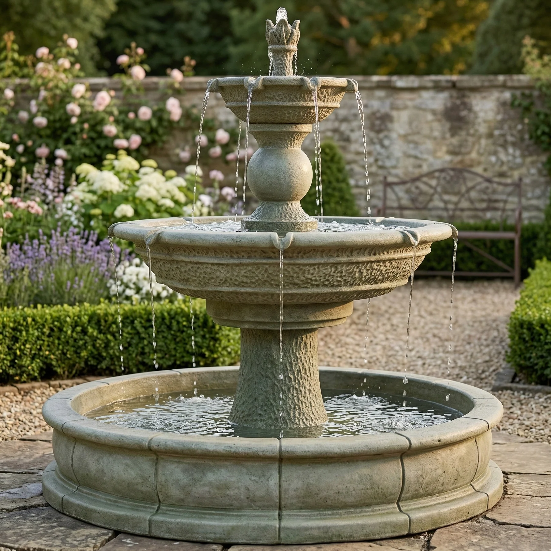 Antiquarium Two Tier Pond Outdoor Fountain