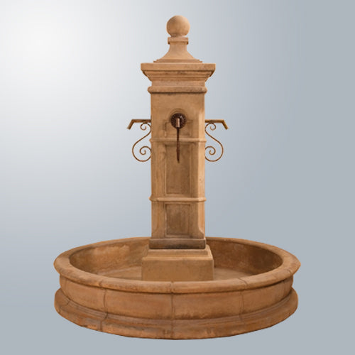 Aquitaine Pond Fountain with Rustic Iron Spouts