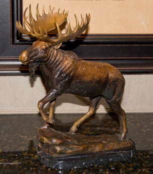 Brass Baron Desktop Moose Sculpture