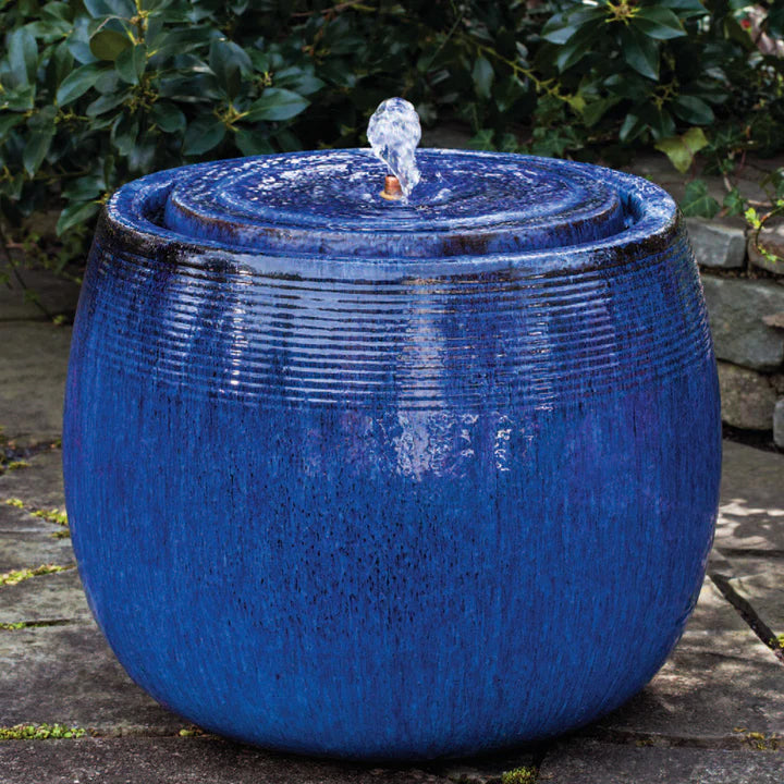 Boden Glazed Garden Fountain in Riviera  Blue Finish