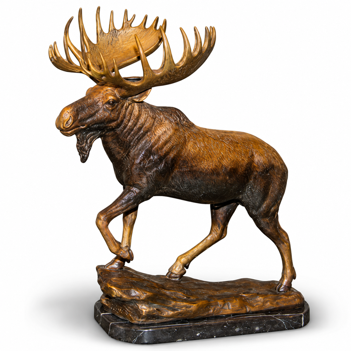Brass Baron Desktop Moose Sculpture