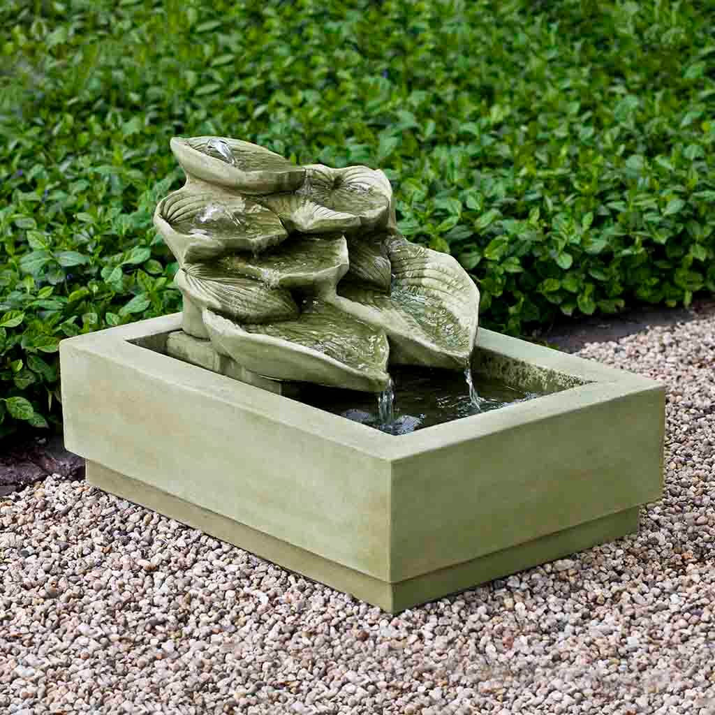 Cascading Hosta Garden Water Fountain