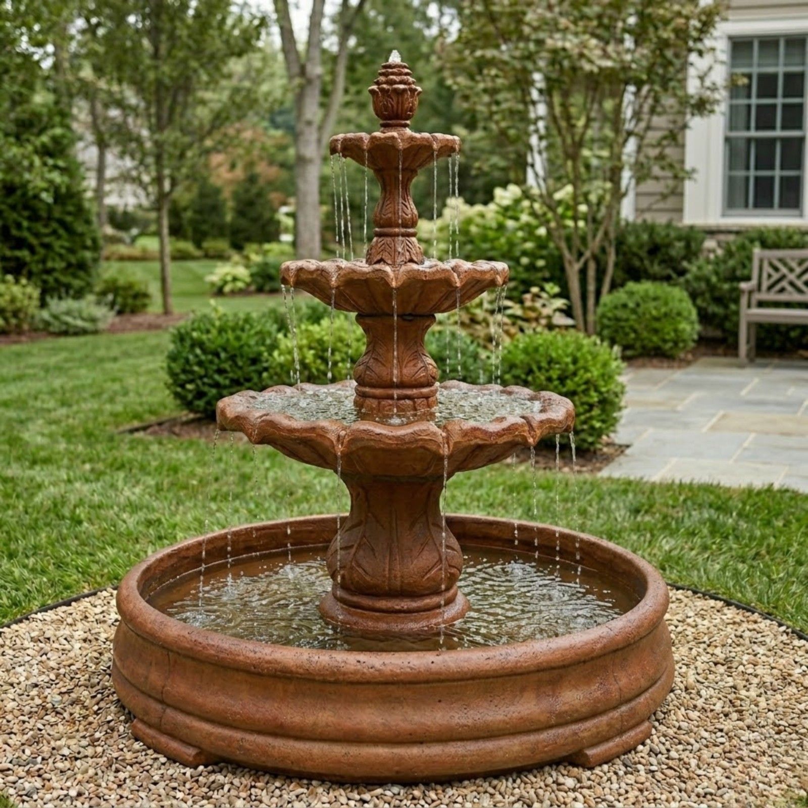 Classical Finial Outdoor Water Fountain in Grando Pool