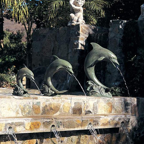 Brass Baron Large Single Dolphin Garden | Pool Accent