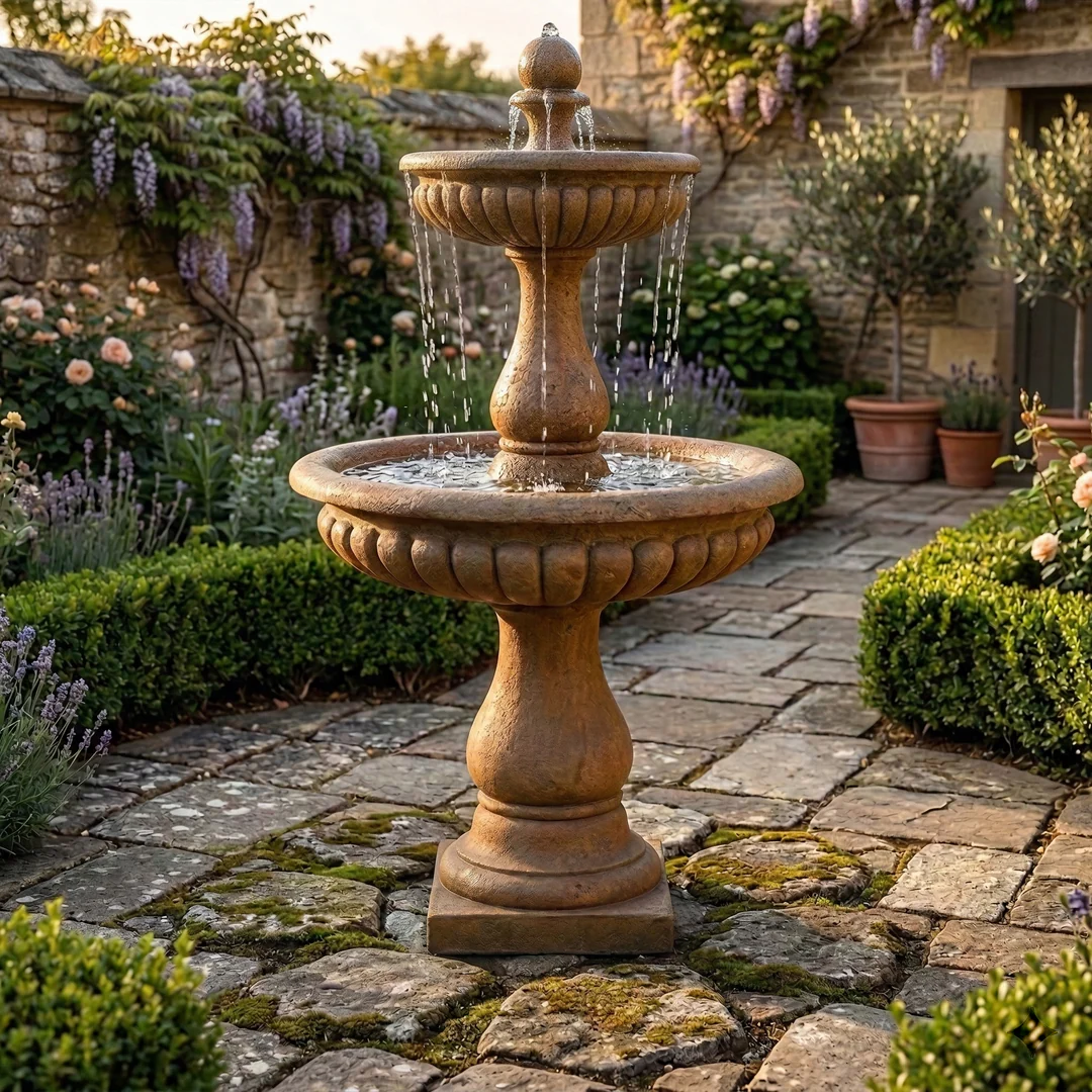 Dorica Two Tier Outdoor Water Fountain