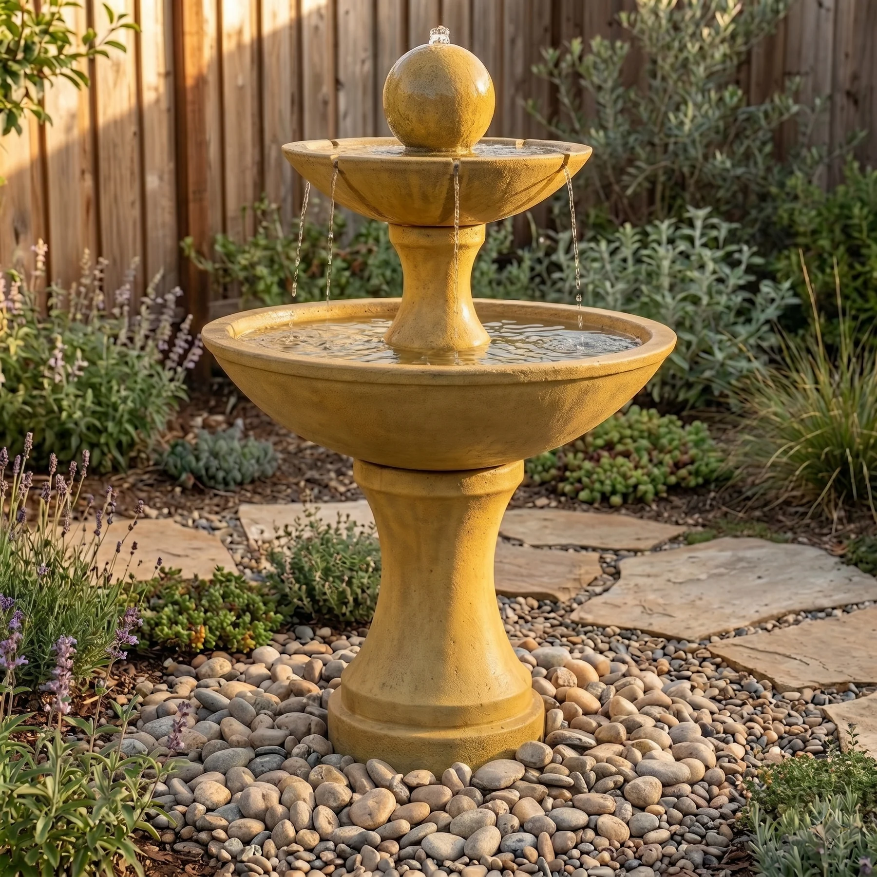 Due Two Tier Fountain With Spillways