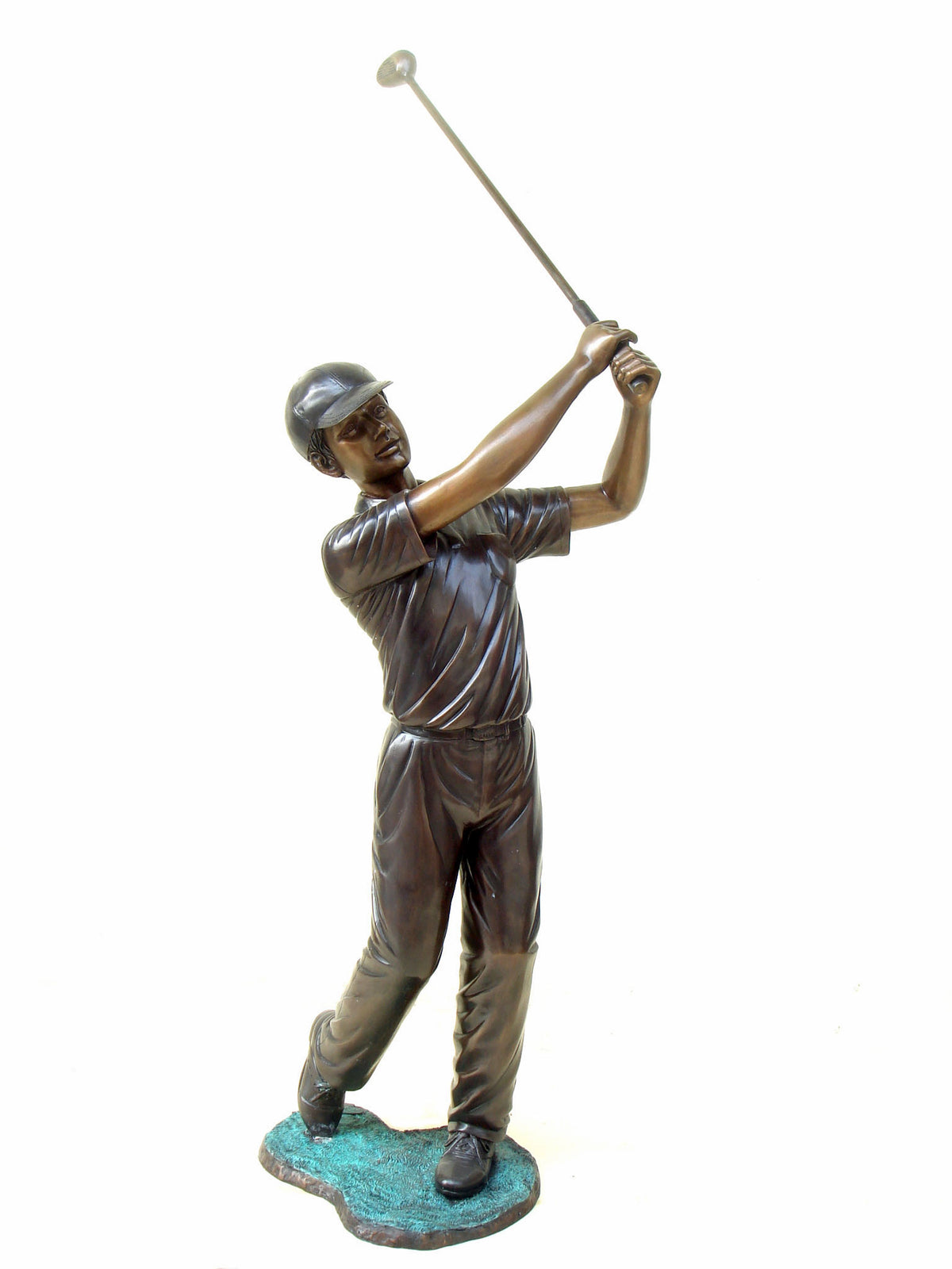 Brass Baron Boy Golfer Sculpture