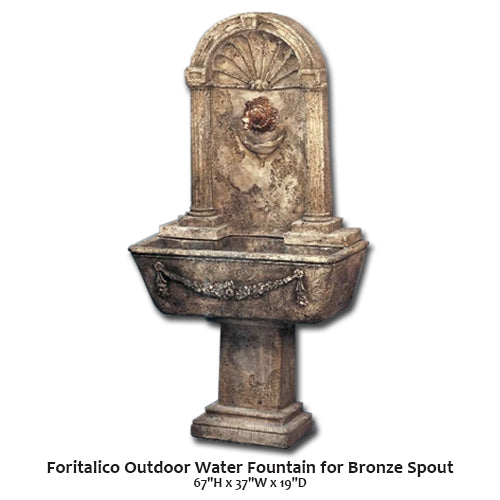 Foritalico Outdoor Water Fountain for Bronze Spout