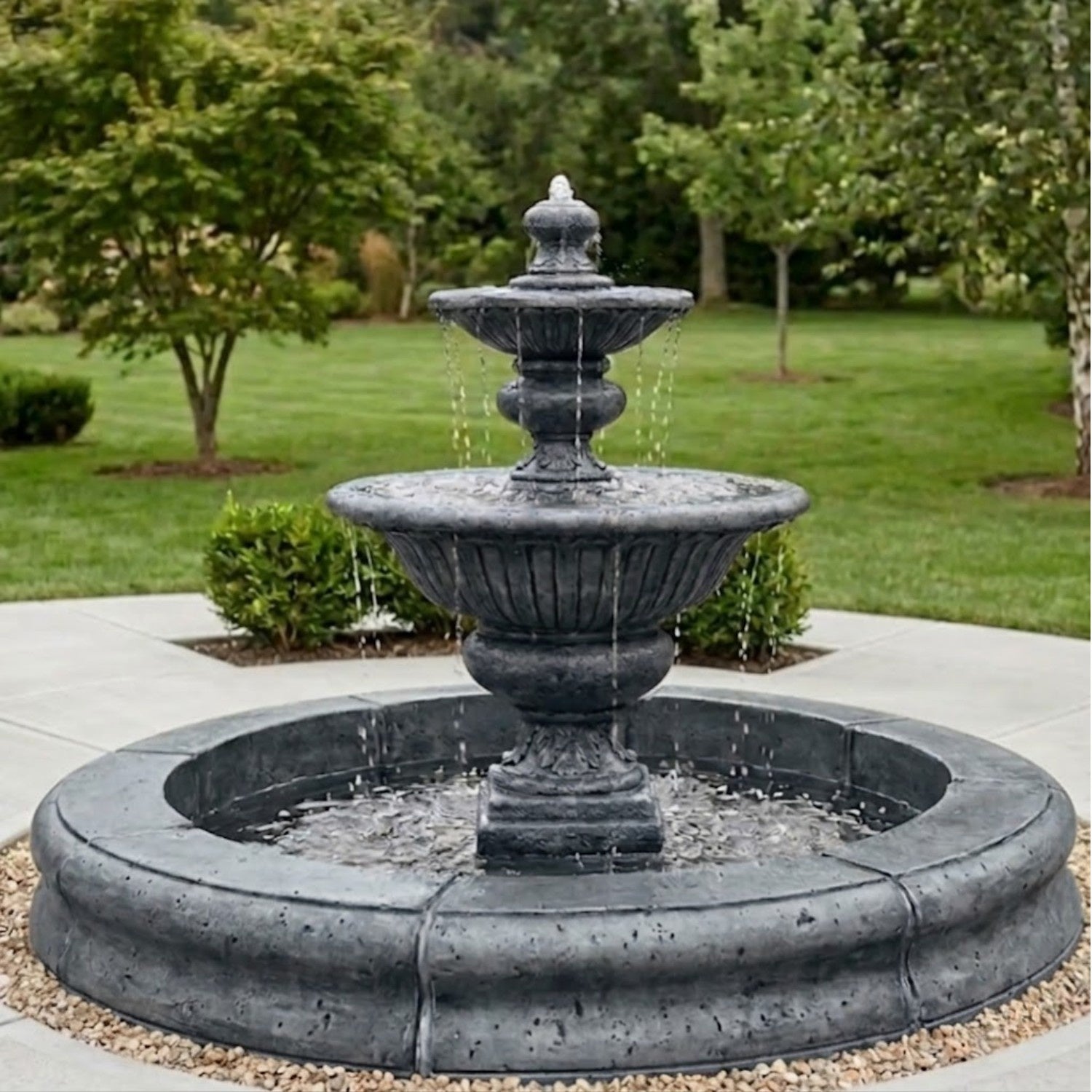 Formal Garden Fountain with Fiore Pond