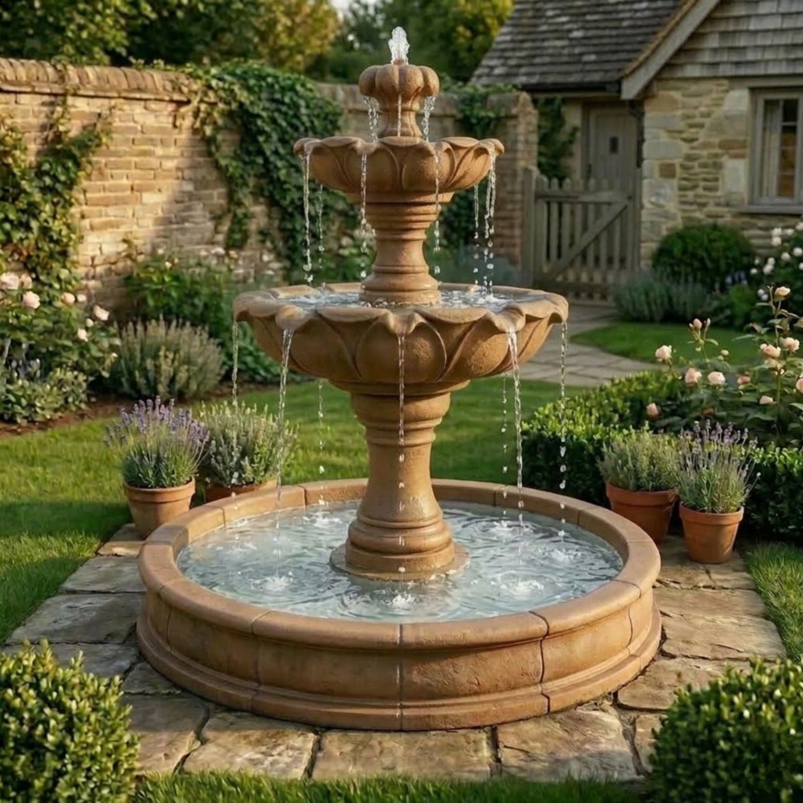 Fontaine 32個 Gardenia Two Tier Pond Fountain