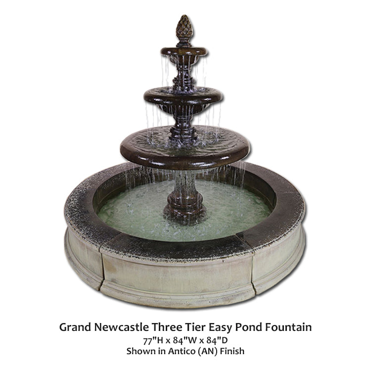 Grand Newcastle Three Tier Easy Pond Fountain