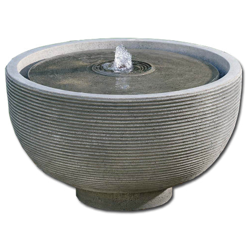 Longitude Round Ribbed Garden Fountain