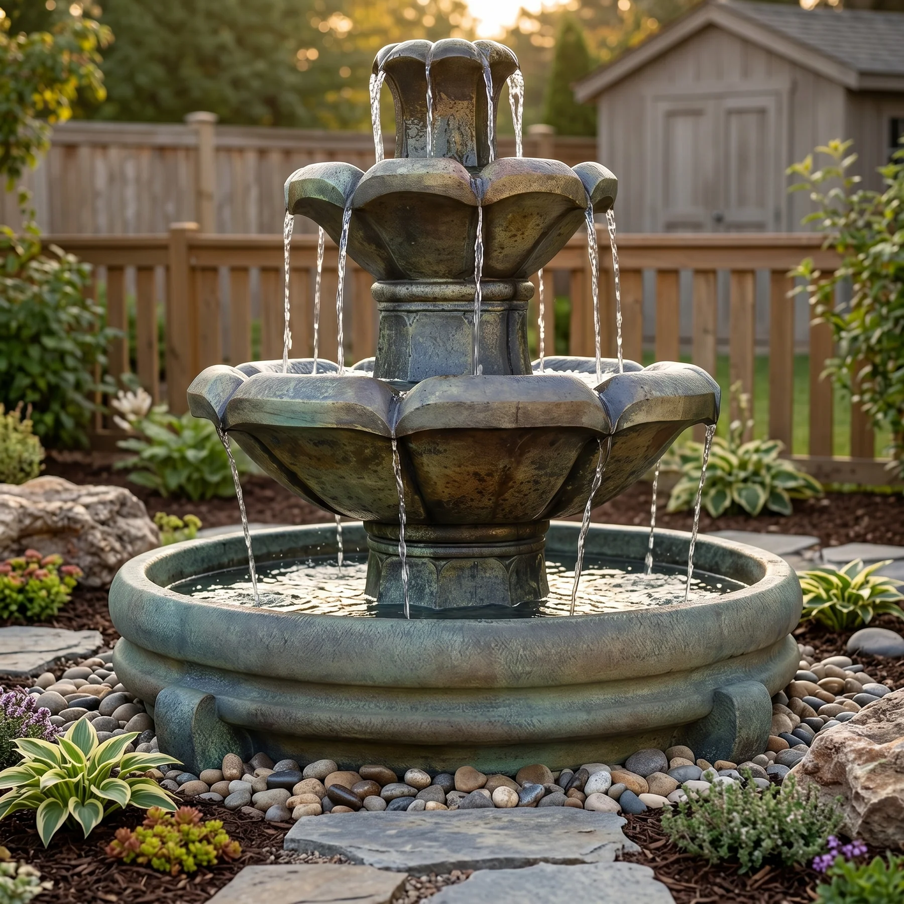 Montreux Two-Tier Fountain in Pool
