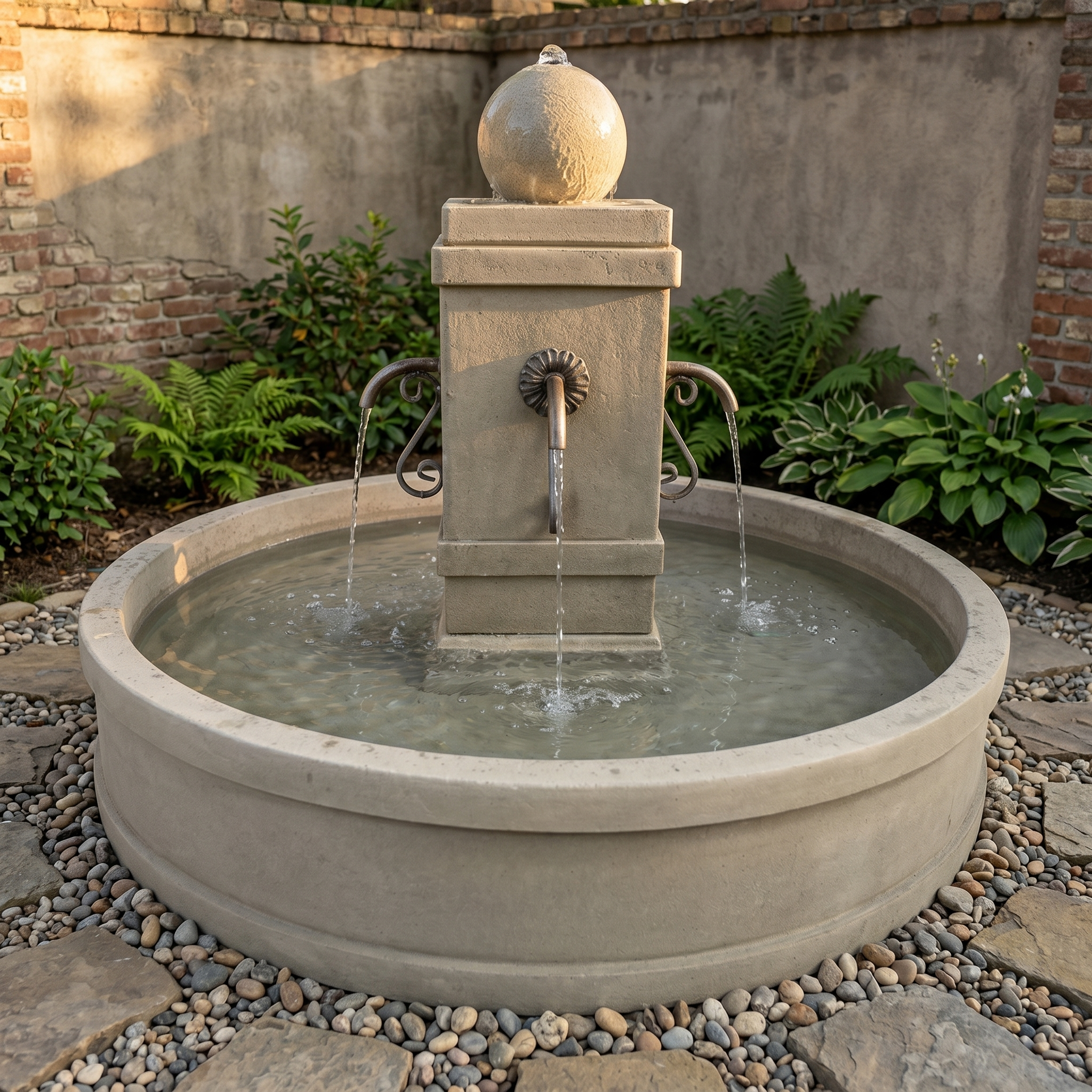 Napa Round Pond Fountain for Rustic Spouts