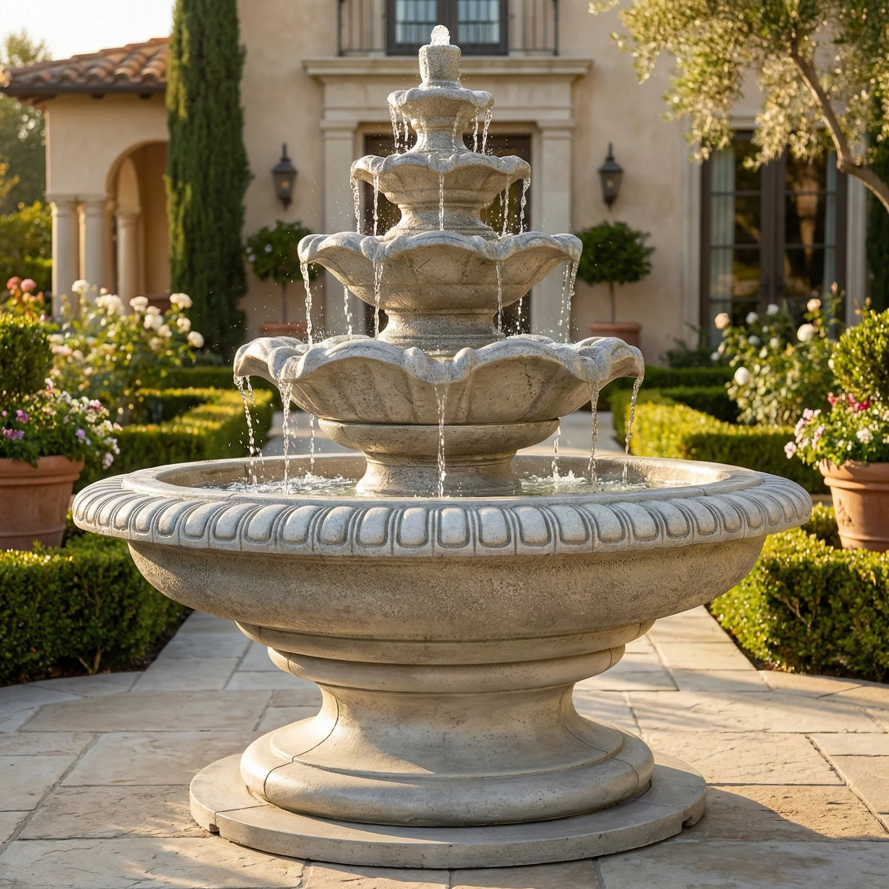 Fontaine 4種類 Palazzo Quattro Tier Fountain