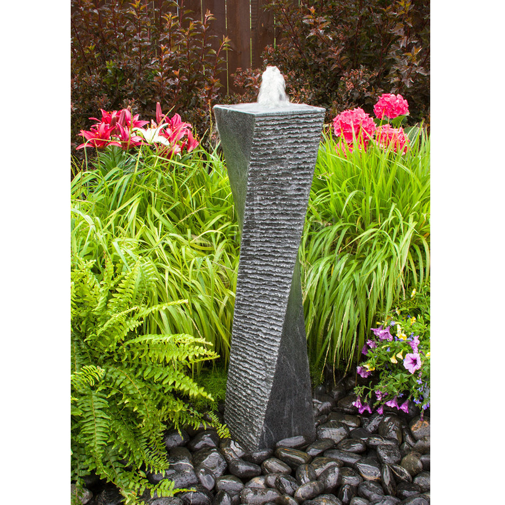 Polished Twist Granite Stone Fountain