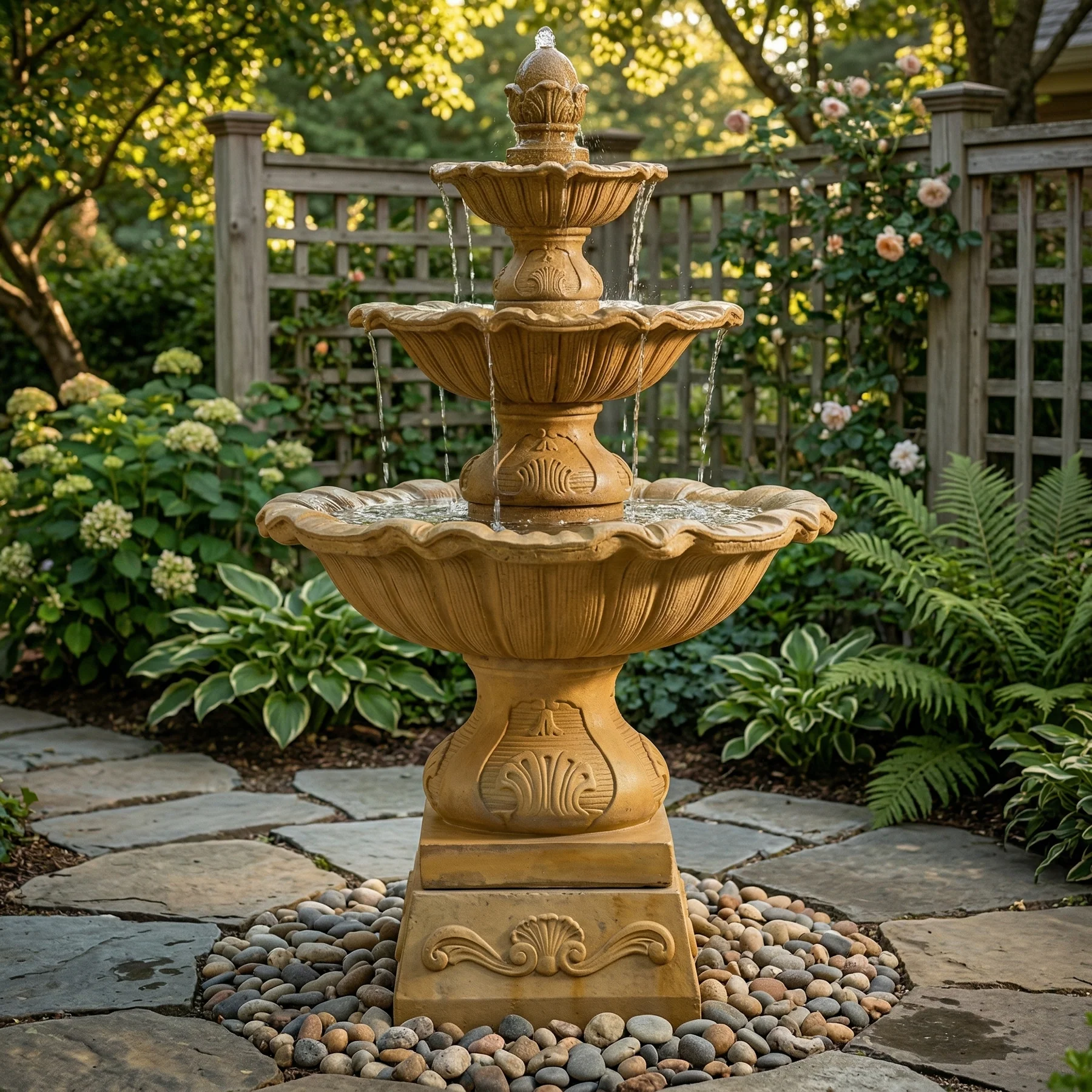 Regina Three Tier Fountain With Base