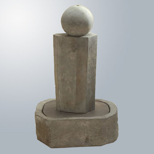 Rock Pillar Fountain Short With Ball