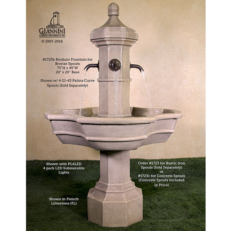 Roubaix Concrete Outdoor Fountain For Spout