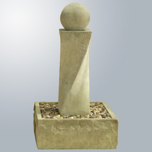 Rustic Mod Twist Fountain With Ball