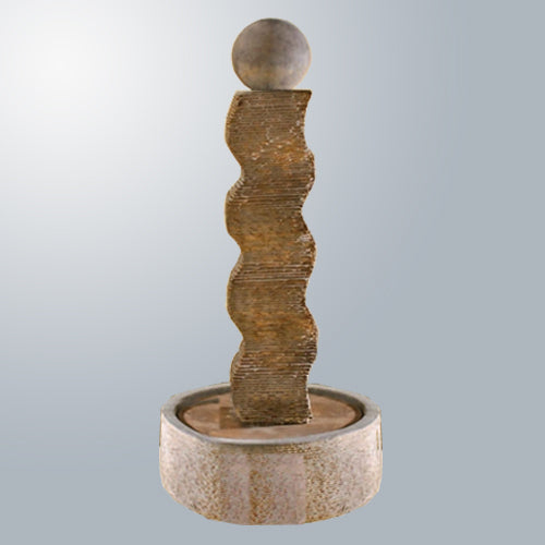 Rustic Wave Fountain With Ball