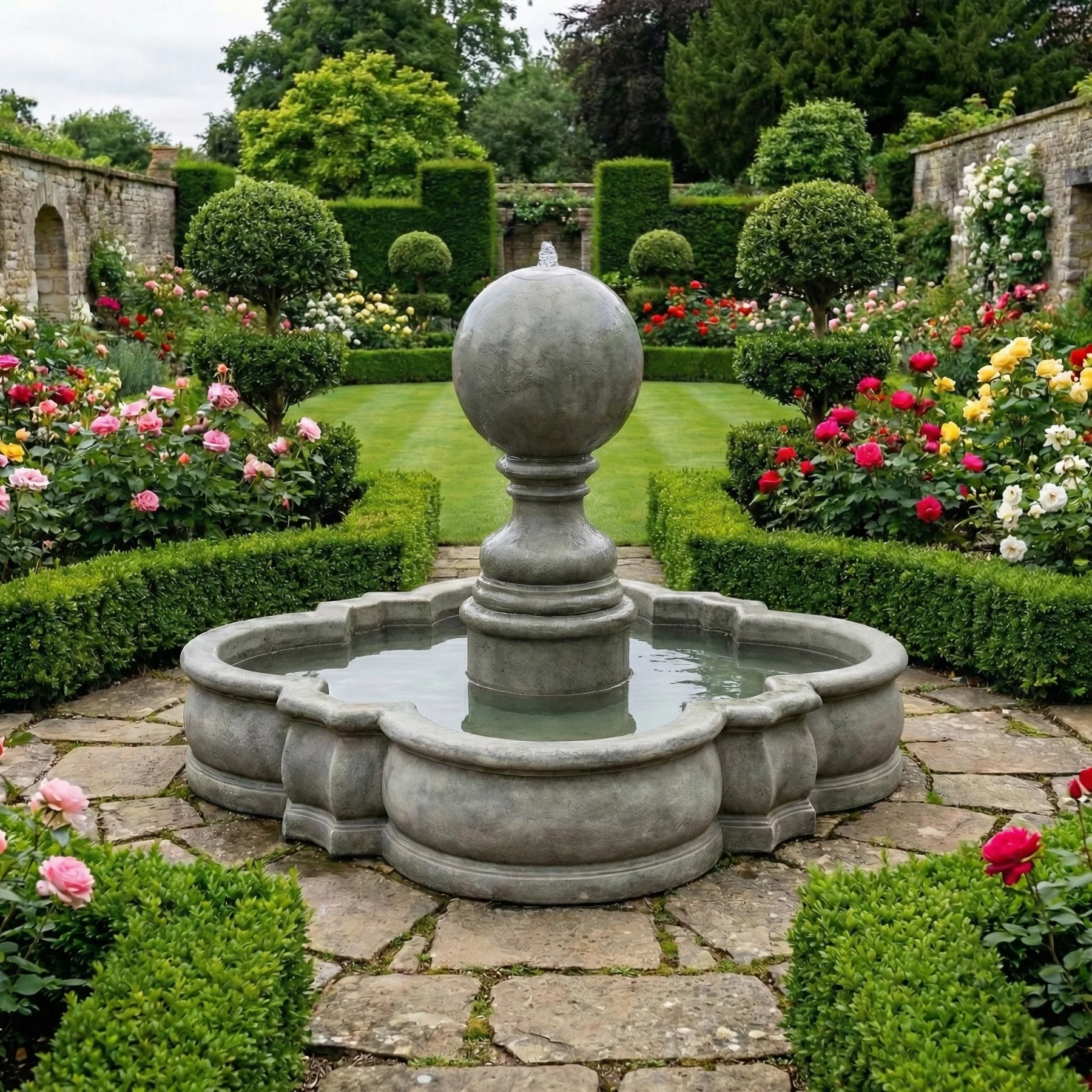 Sfera Sphere Stone Outdoor Water Fountain