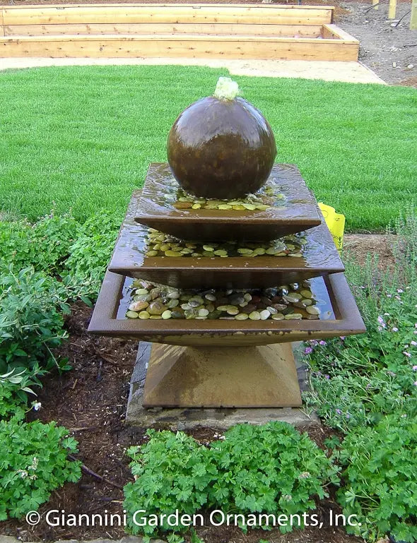 Shallow Three Tier Tapered Square Fountain