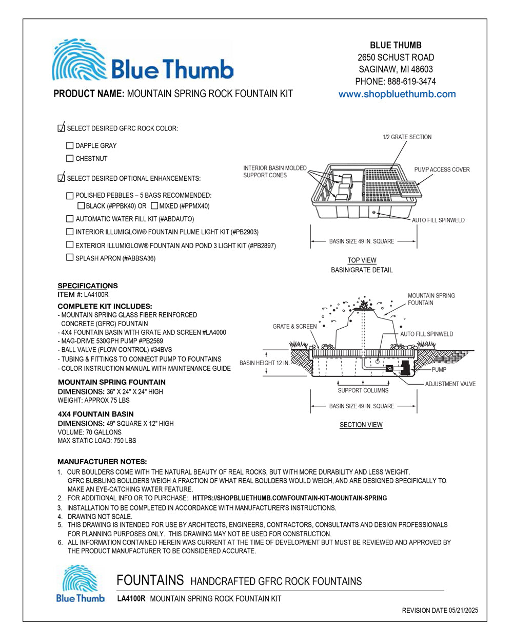 Mountain Spring Rock Outdoor Fountain