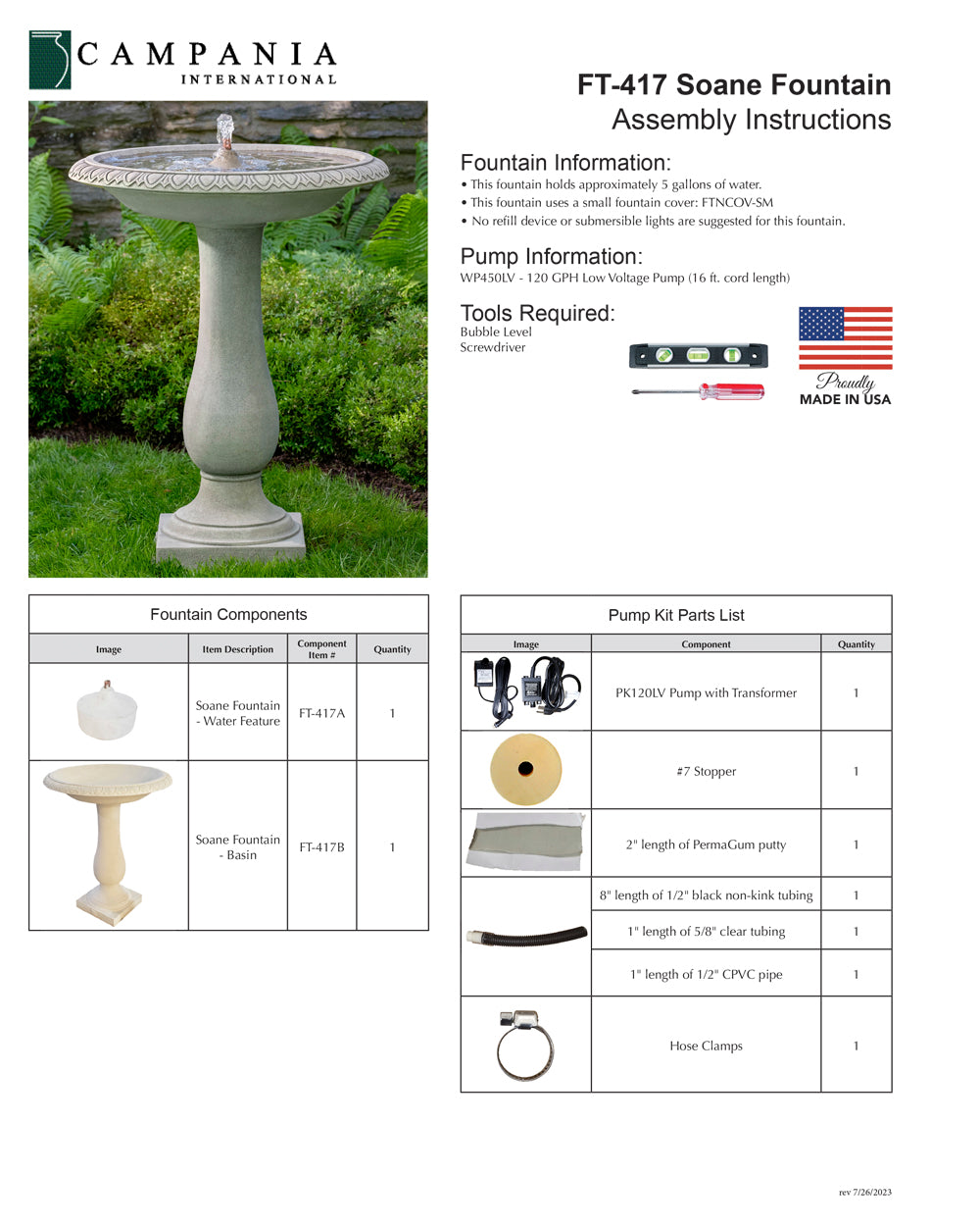 Soane Garden Fountain