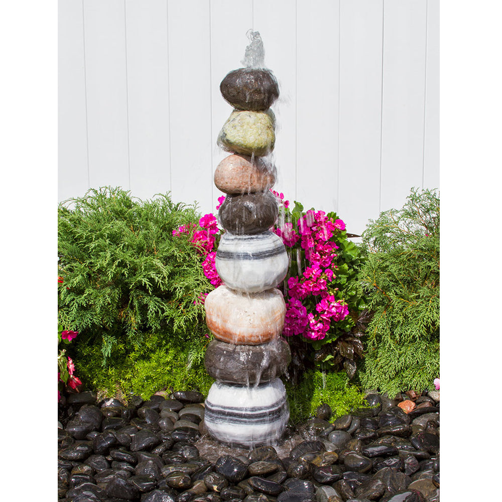 Stacked Pebble Garden Fountain