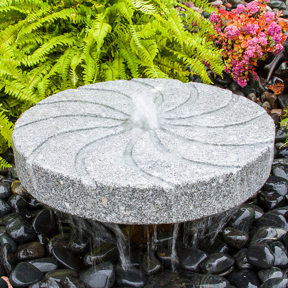 Swirl Millstone Granite Stone Fountain