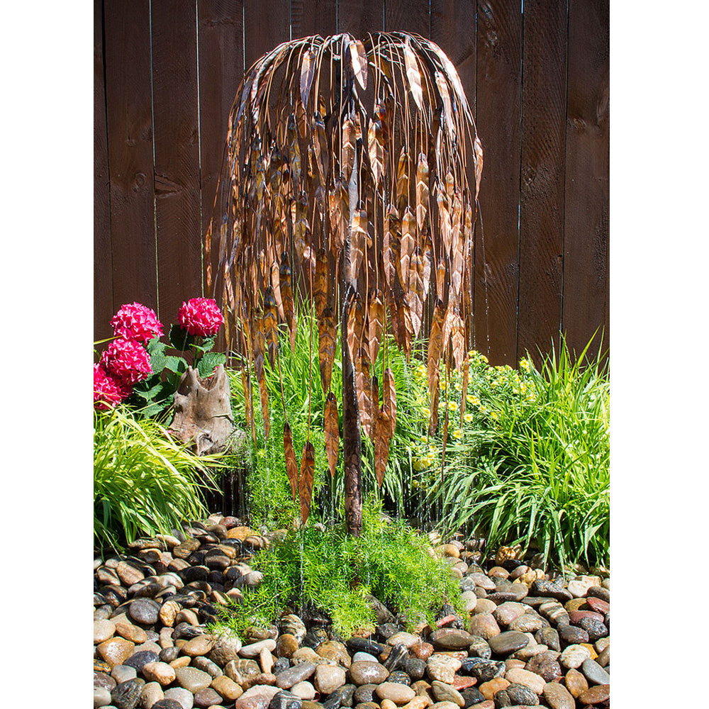 45" Copper Weeping Willow Garden Fountain