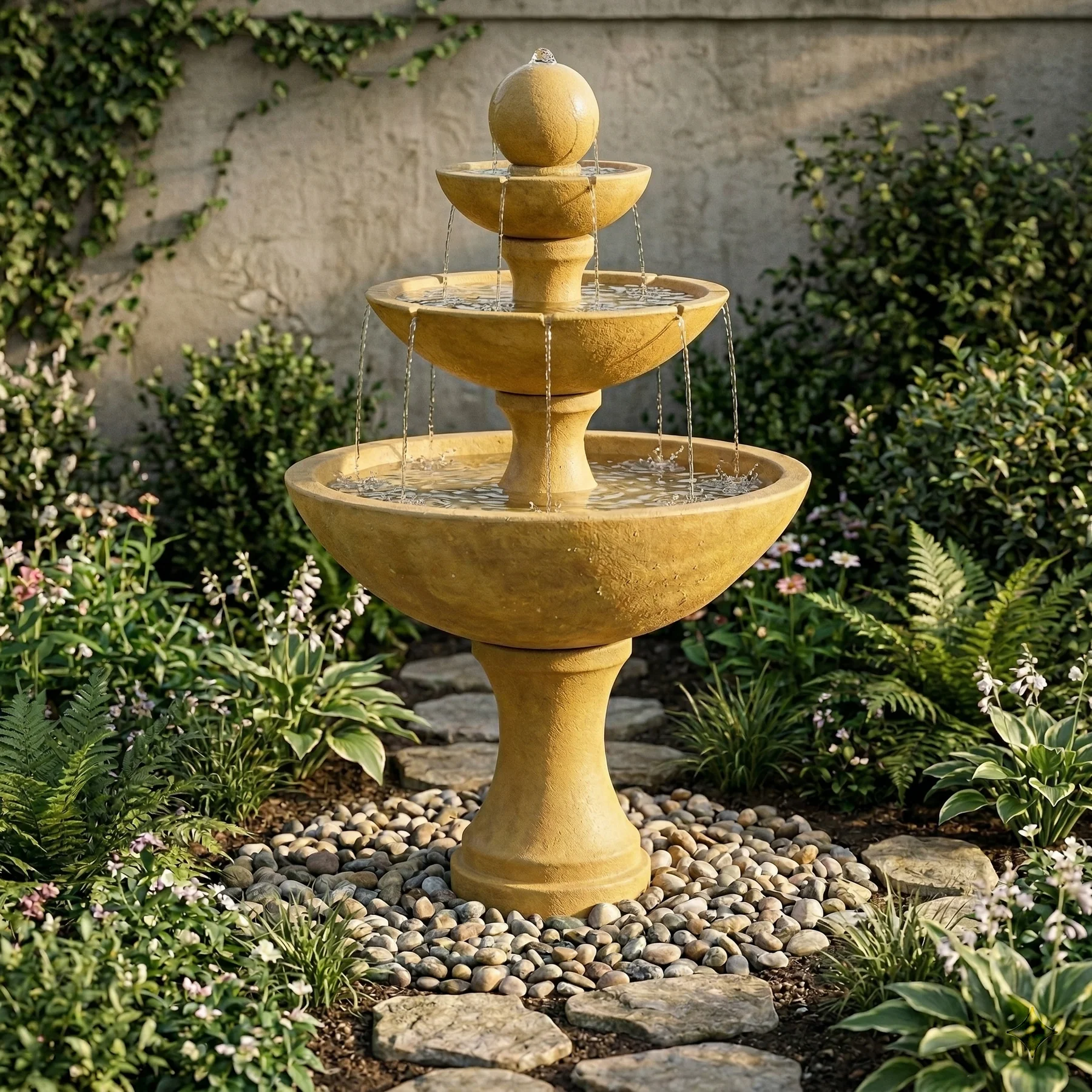 Terso Three Tier Fountain With Spillways