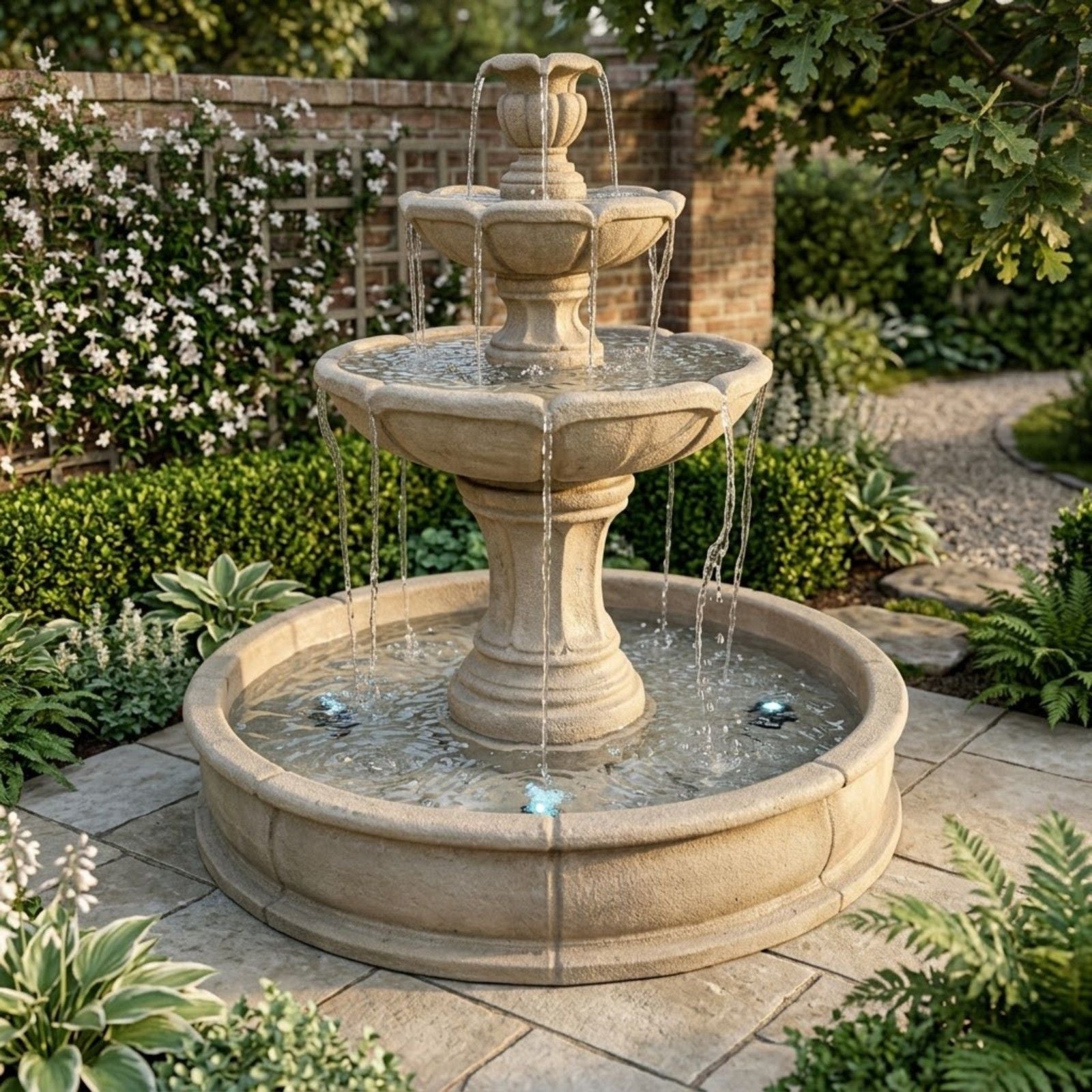 Velia Three Tier Pond Fountain