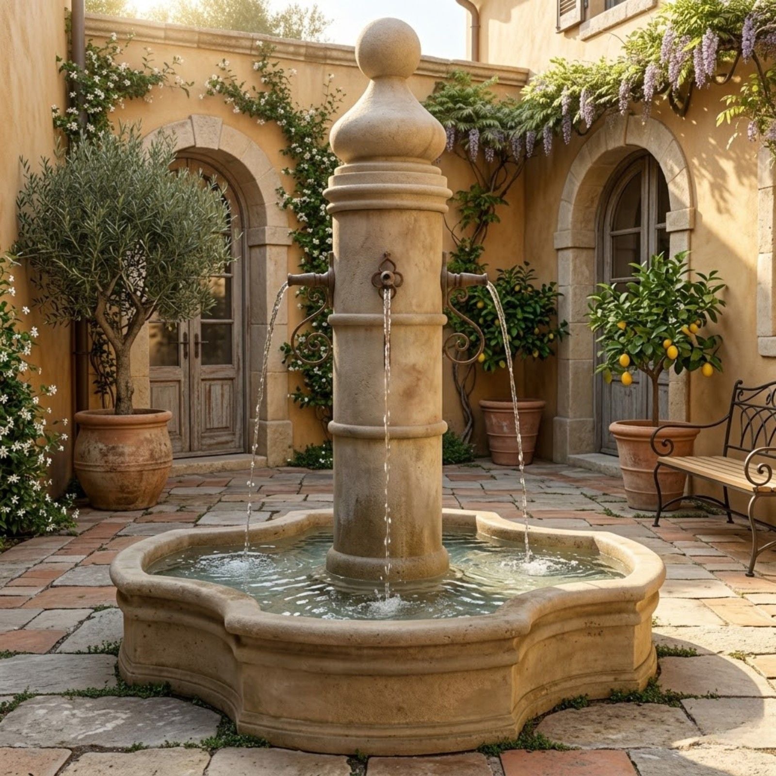 Ventoux Fountain With 70" Monaco Pond