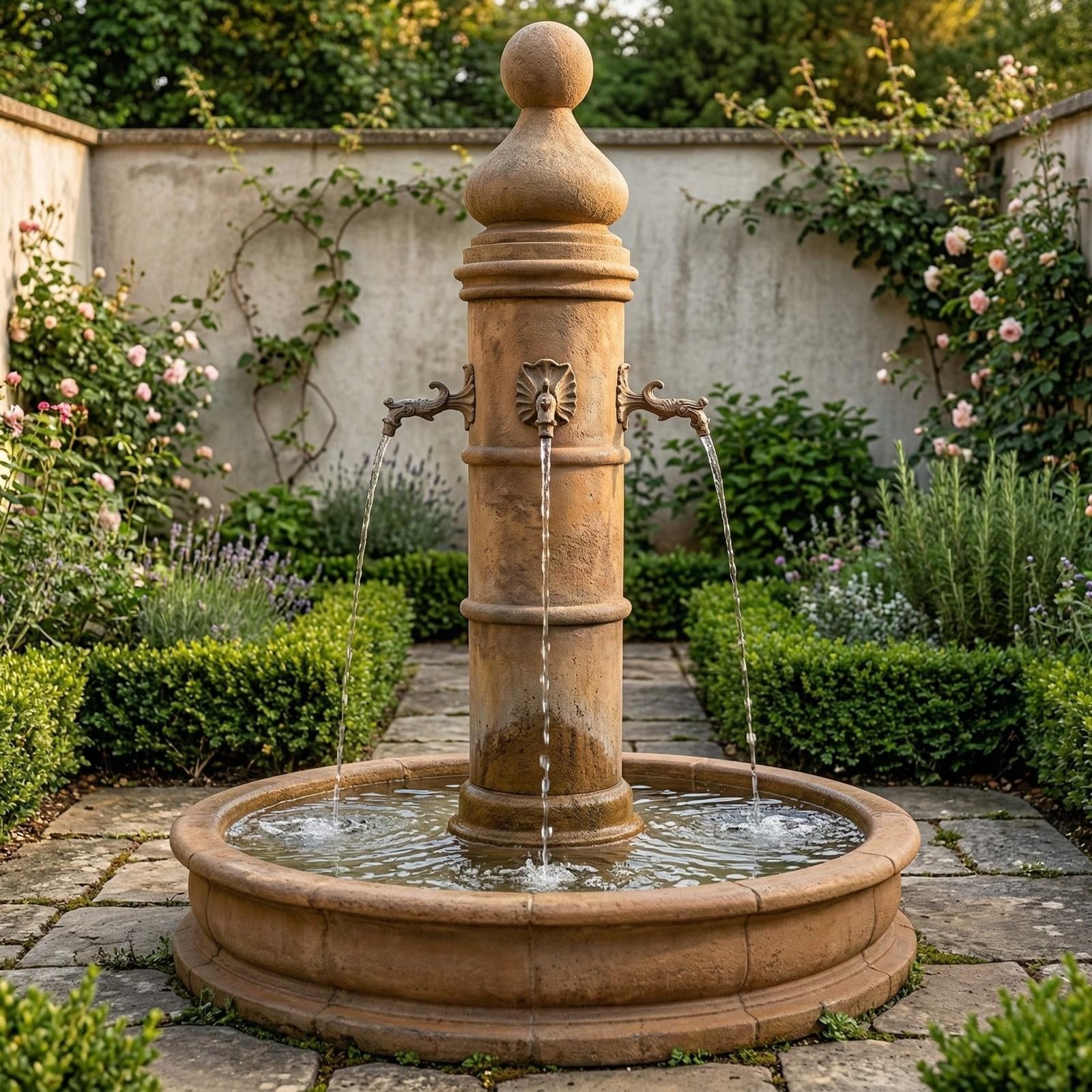 Ventoux Pond Fountain with 70" Round Pond