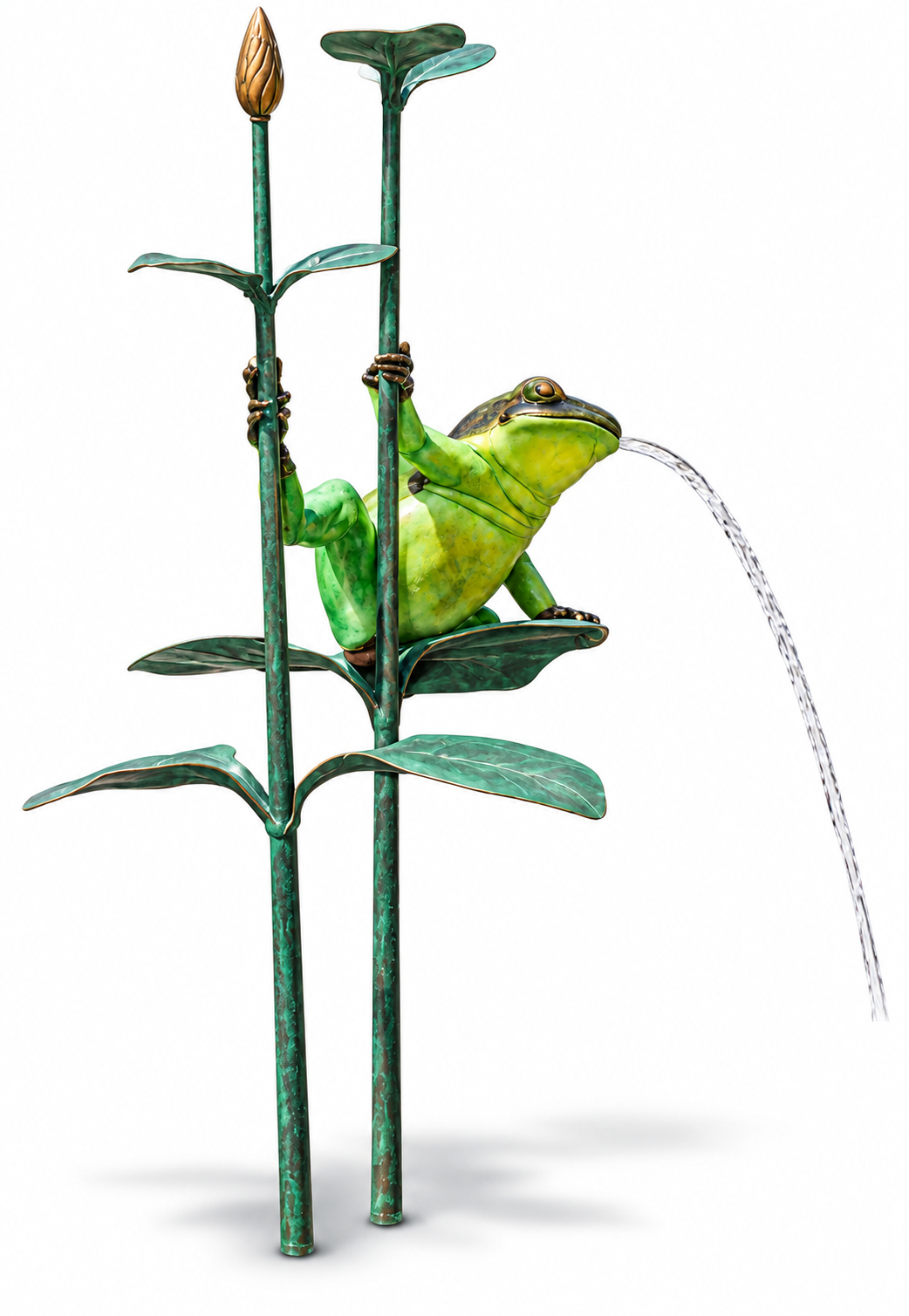 Brass Baron Colorful Frog Pond Sculpture | Pool Accent
