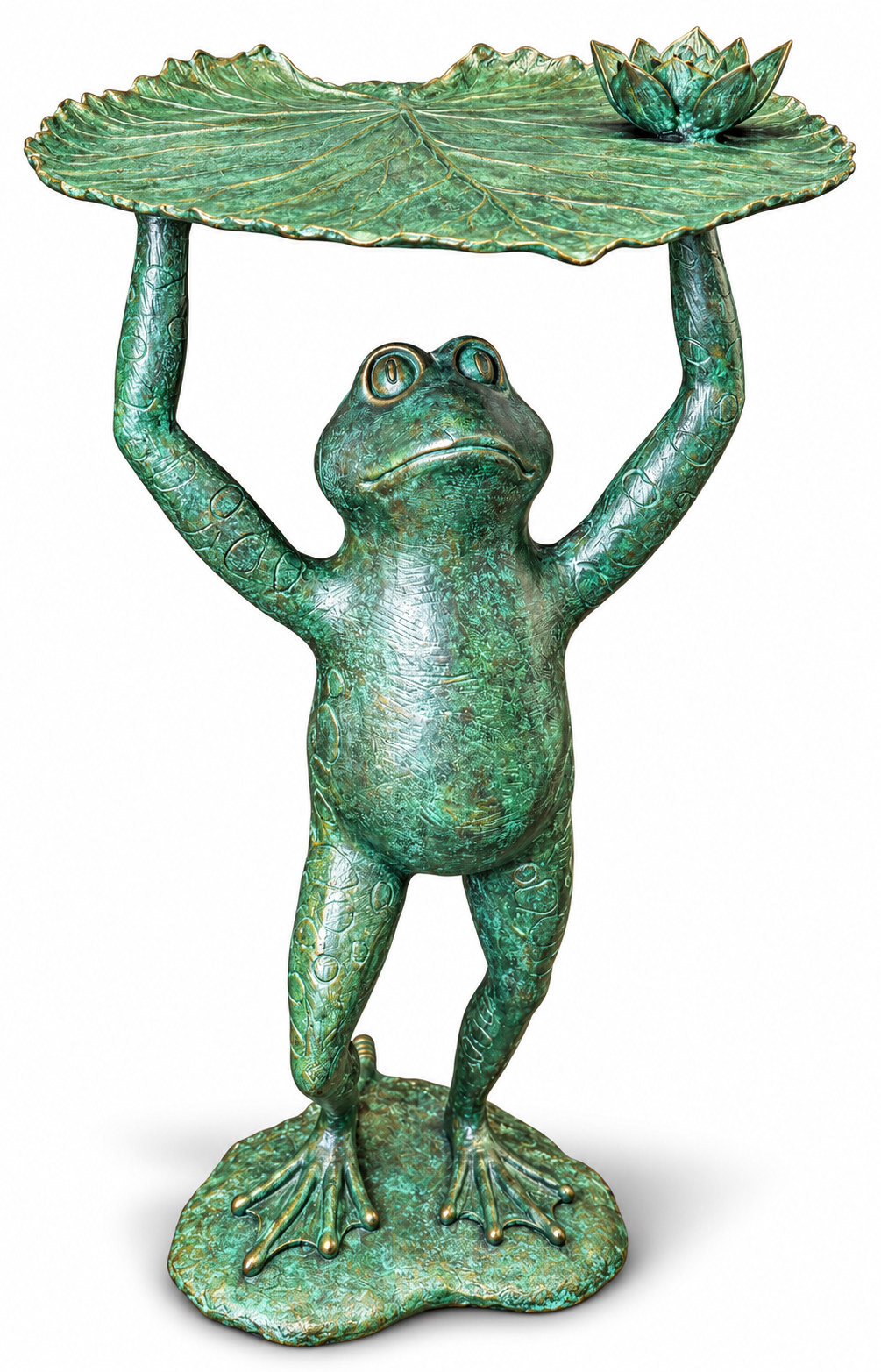 Brass Baron Lilypad Lifter Frog | Pool Accent