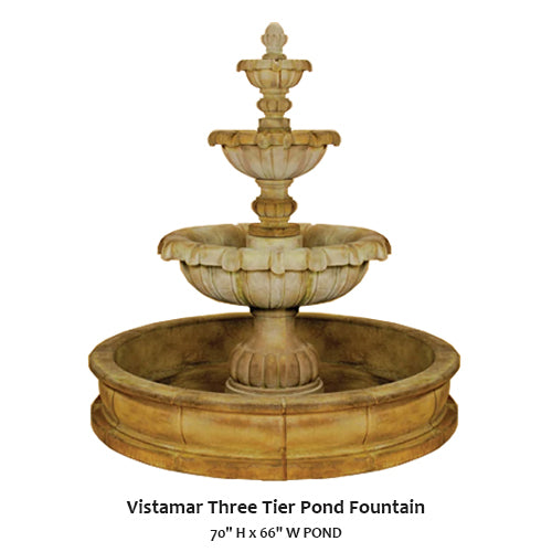 Vistamar Three Tier Pond Fountain