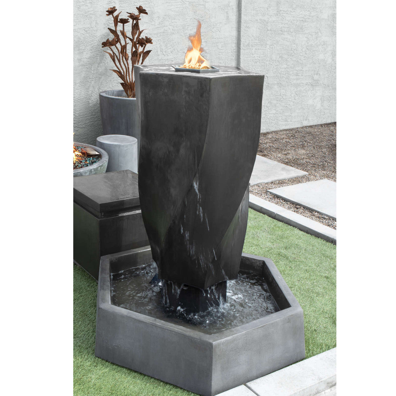 Vortex Fountain with Fire