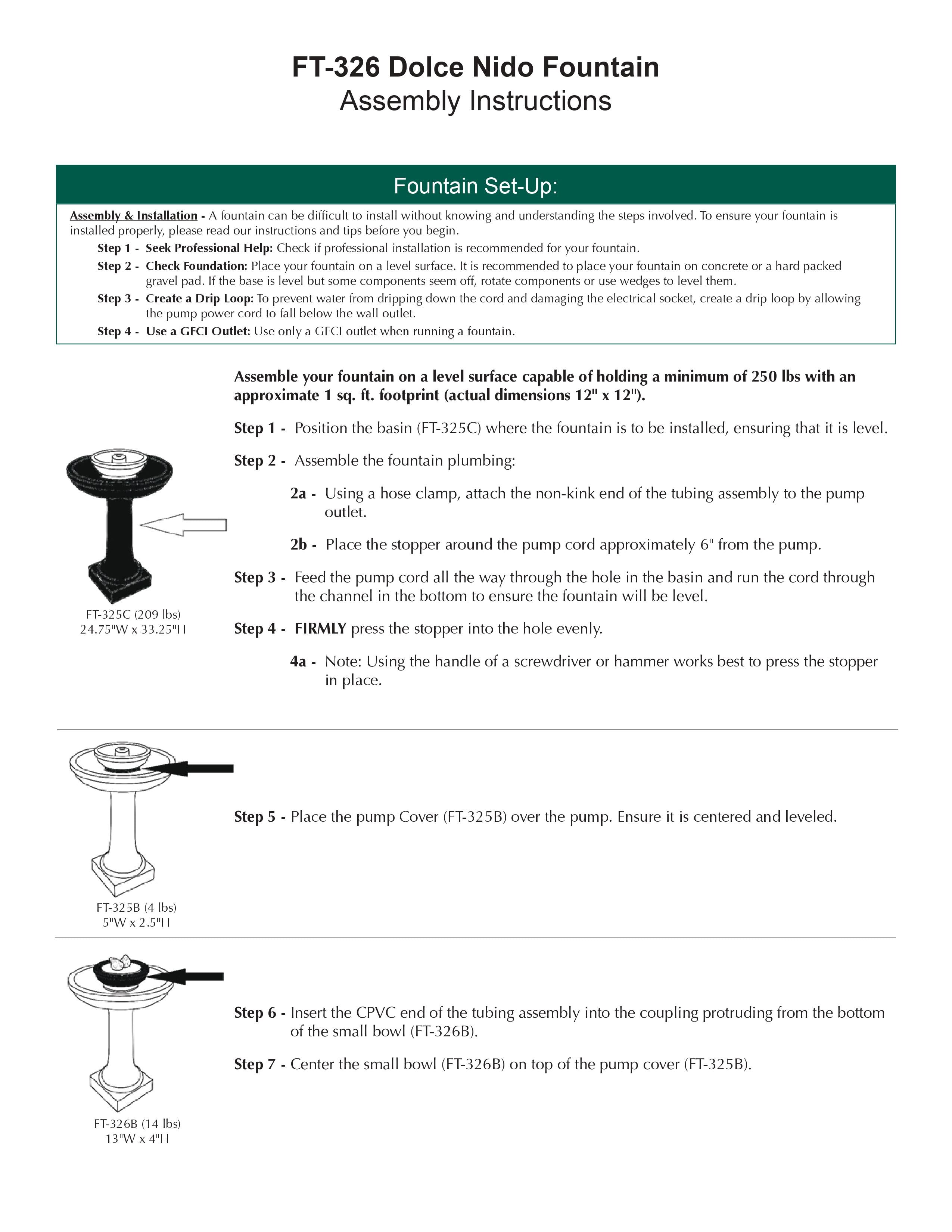 Dolce Nido Garden Fountain
