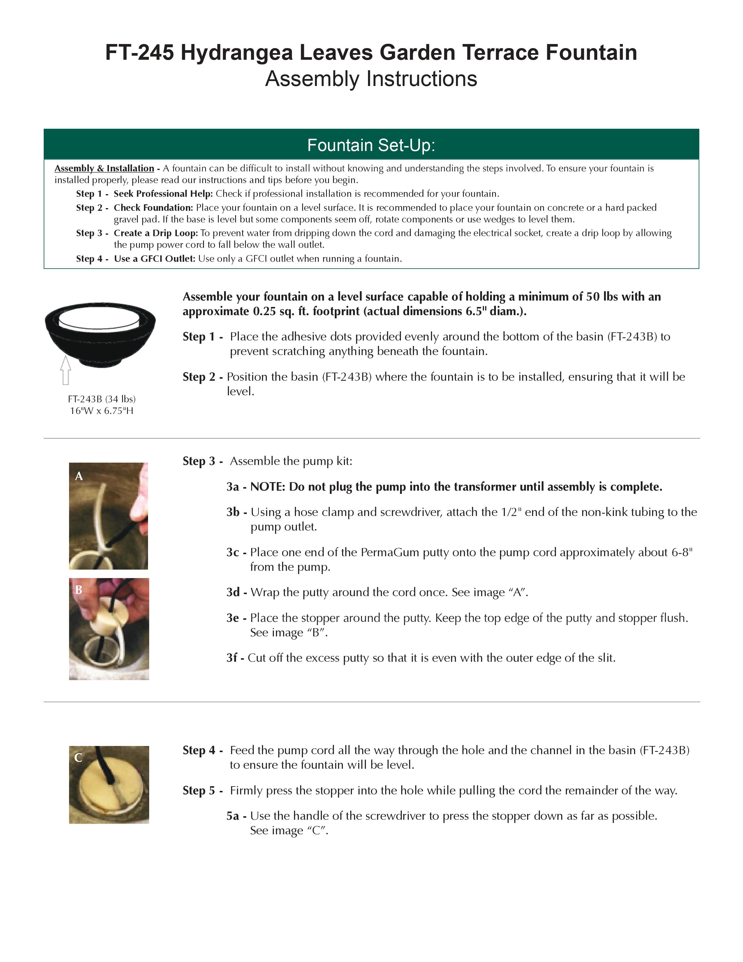 Hydrangea Leaves Garden Terrace Fountain