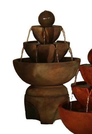 Low Stone Vessels Fountain on Pedestal