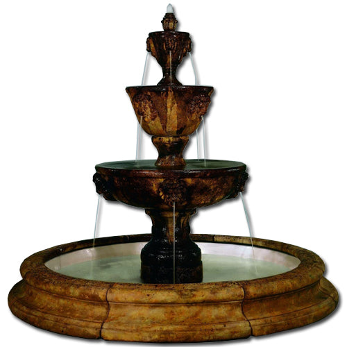 Three-Tier Leonesco in Toscana Pool Fountain