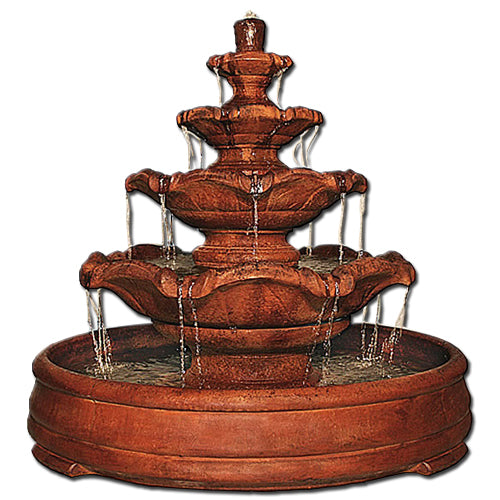 Quattro Classic Tier Fountain in Grando Pool - Outdoor Fountain Pros